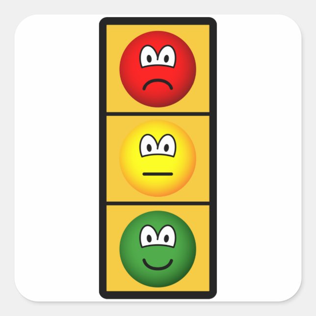 trafficlight-sadhappy.png square sticker (Front)