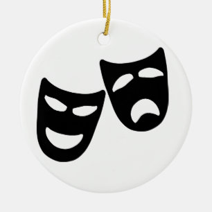 Tragedy and Comedy Masks Ceramic Ornament