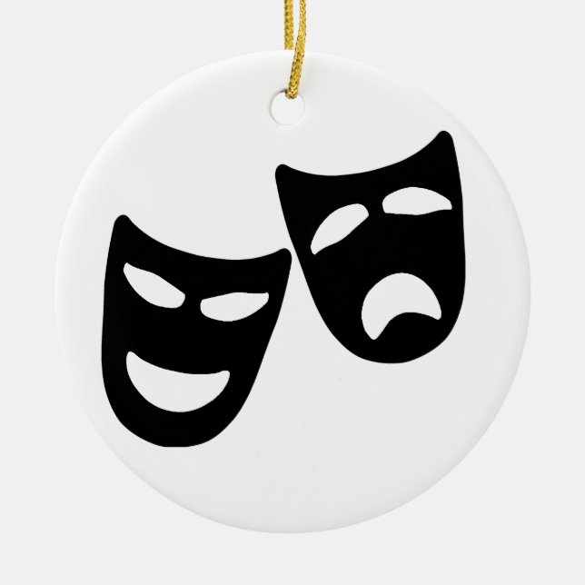 Tragedy and Comedy Masks Ceramic Ornament (Front)