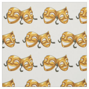 Tragedy Comedy Theatre golden Fabric
