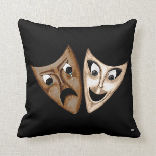 Tragedy & Comedy Throw Pillow