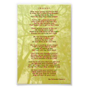 Tragedy Photo Enlargement Print