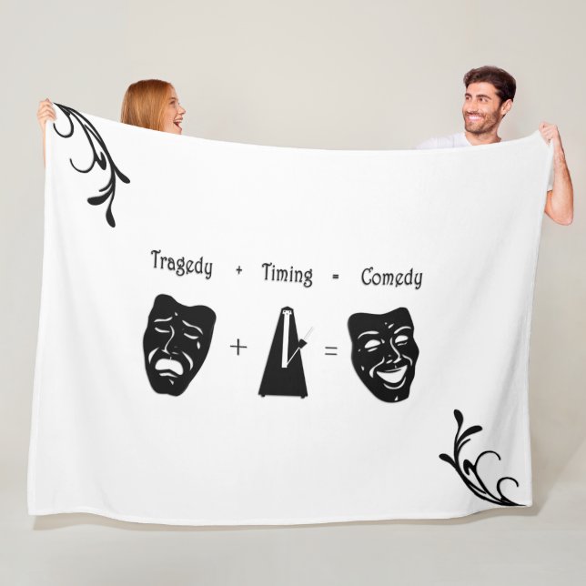 Tragedy + Timing Equals Comedy Theatre Fleece Blanket (In Situ)