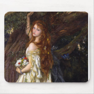 Tragic Ophelia by Arthur Hughes Pre-Raphaelite Art Mouse Pad