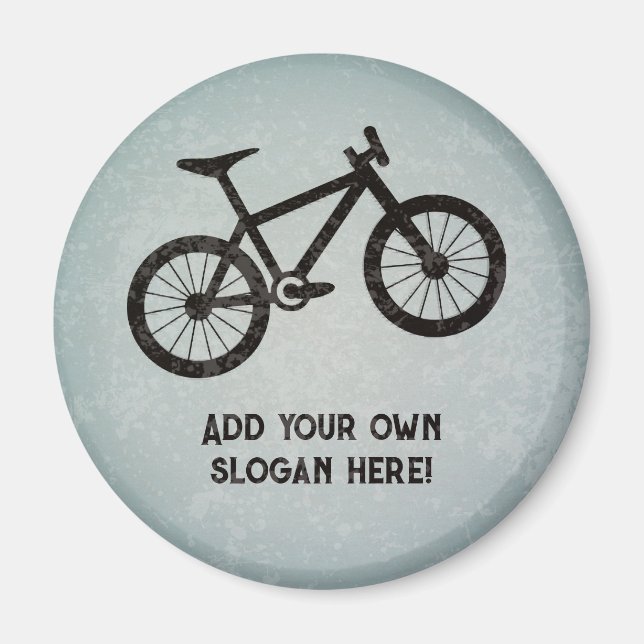 Trail and Mountain Biking - your text - steel look Magnet (Front)