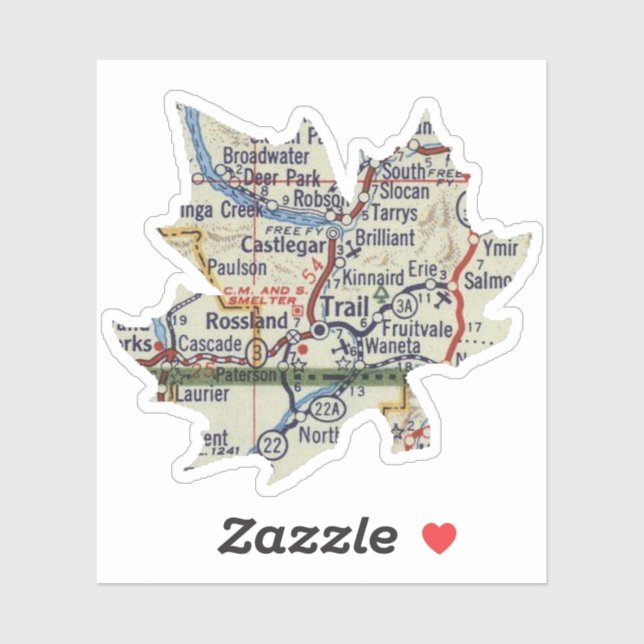 Trail BC Vintage Map (Sheet)