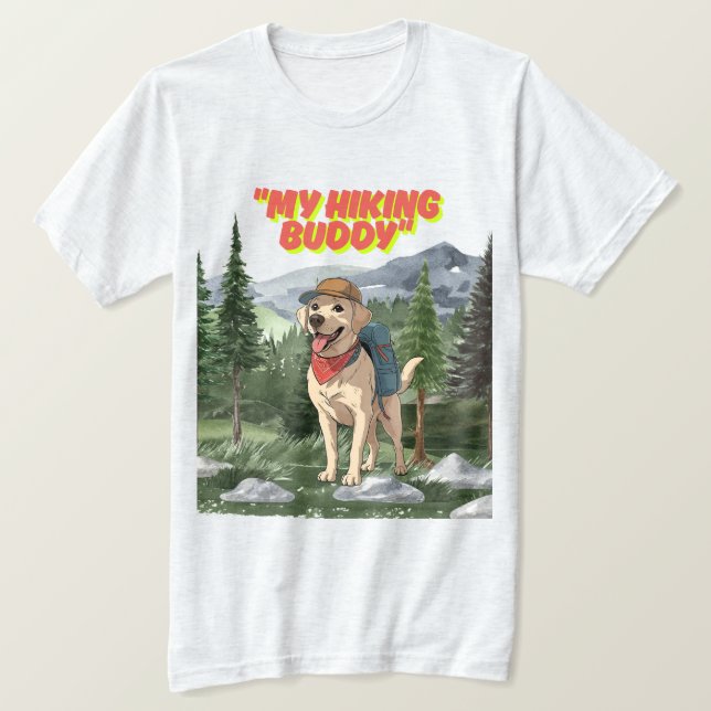 Trail Buddy – Hiking Labrador Adventure T-Shirt (Design Front)