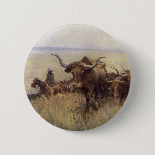 Trail Herd to Wyoming by WHD Koerner 2 Inch Round Button