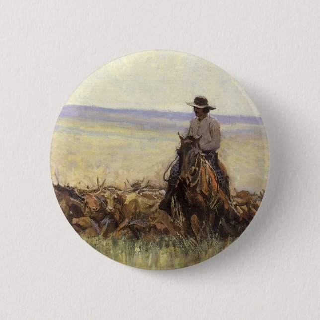 Trail Herd to Wyoming by WHD Koerner 2 Inch Round Button (Front)