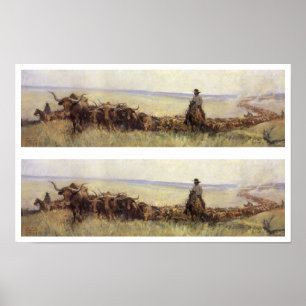 Trail Herd to Wyoming by WHD Koerner Poster