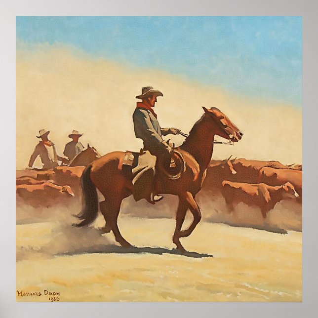 “Trail Herd” Western Art by Maynard Dixon Poster (Front)