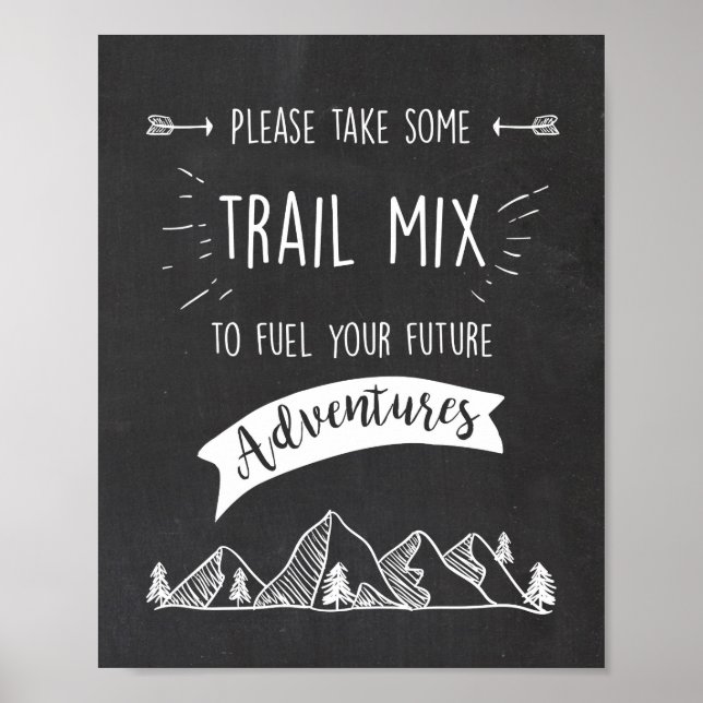 Trail mix Bar Sign Adventure table sign Birthday (Front)