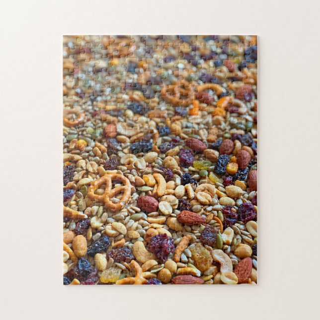 Trail Mix with Nuts Raisins Pretzels Jigsaw Puzzle (Vertical)