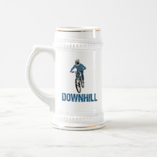 Trail Mountain Biker Downhill Beer Stein