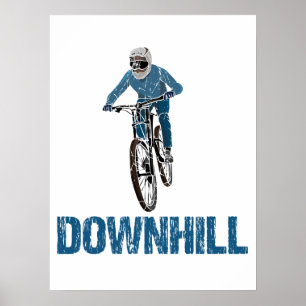 Trail Mountain Biker Downhill Poster