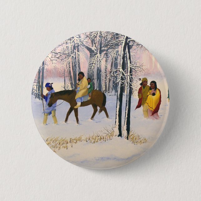 Trail of Tears Fine Art custom buttons. 2 Inch Round Button (Front)