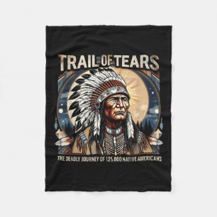 Trail Of Tears Memorial Native American  Fleece Blanket