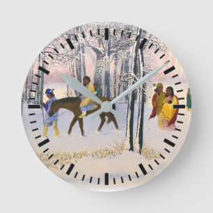 Trail of Tears print "Morning Tears" on acustom cl Round Clock