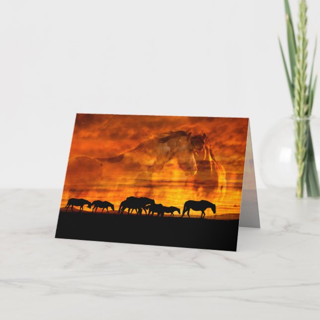 "Trail of the Setting Sun" - Greeting Card (Front)