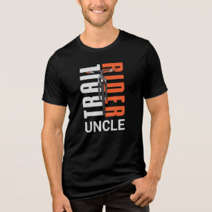 Trail Rider Biker Uncle Custom Family Cyclist Tri-Blend Shirt