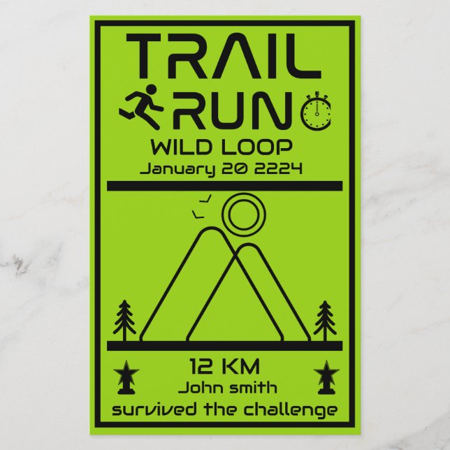 Trail Run Competition Award (Front)