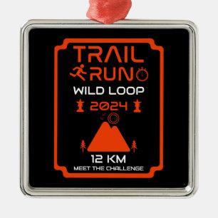 Trail Run Competition Award Metal Ornament
