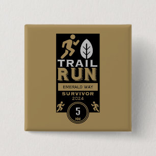 Trail Runner Race Competition 2 Inch Square Button
