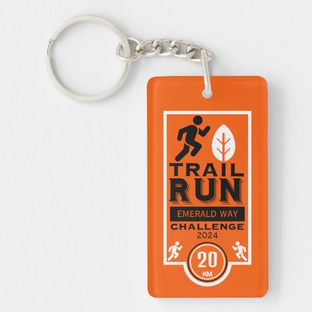 Trail Runner Race Competition Keychain (Front)