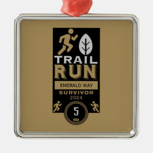 Trail Runner Race Competition Metal Ornament