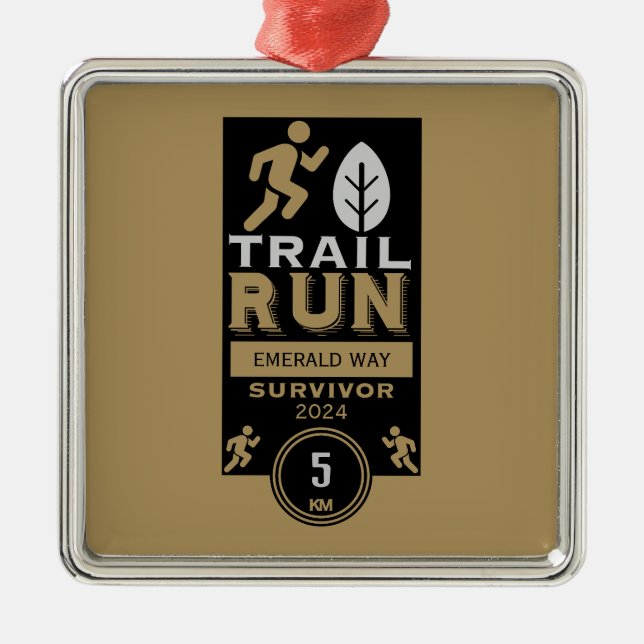 Trail Runner Race Competition Metal Ornament (Front)