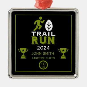 Trail Runner Race Competition Metal Ornament