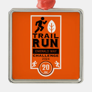 Trail Runner Race Competition Metal Ornament