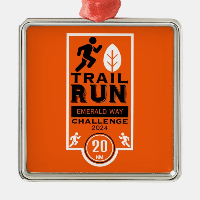 Trail Runner Race Competition Metal Ornament (Front)
