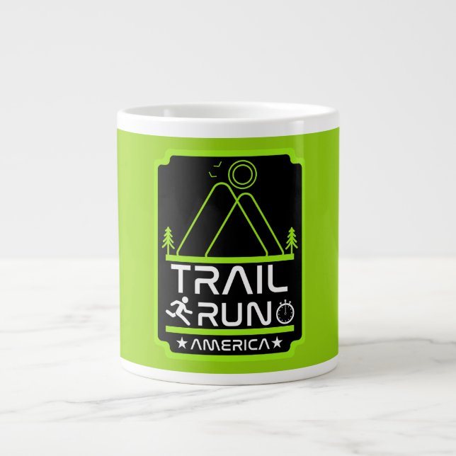 Trail Running America Large Coffee Mug (Front)