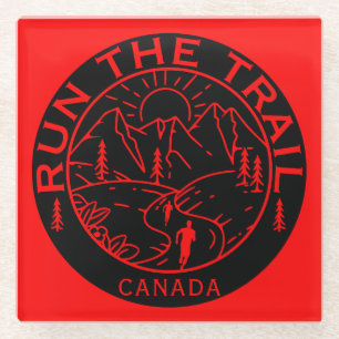 Trail Running Canada Glass Coaster