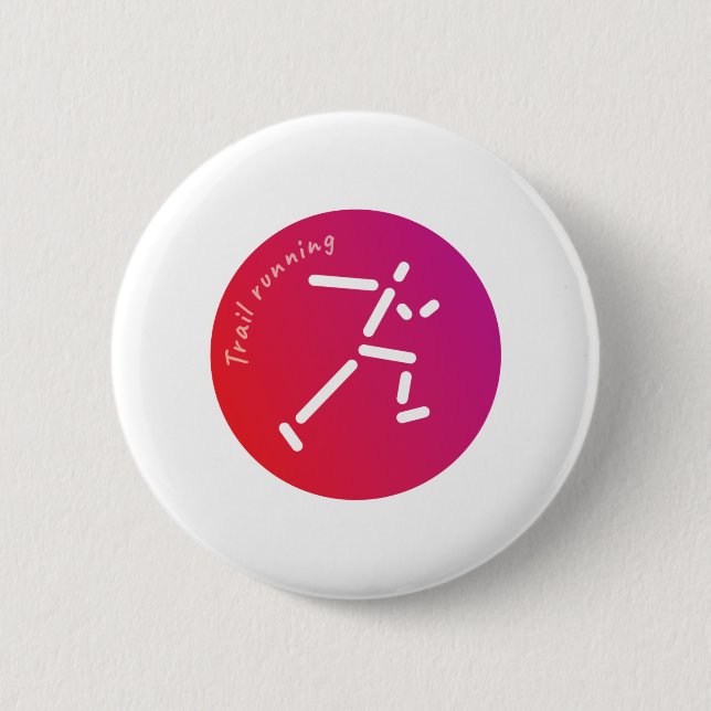 Trail Running design 2 Inch Round Button (Front)