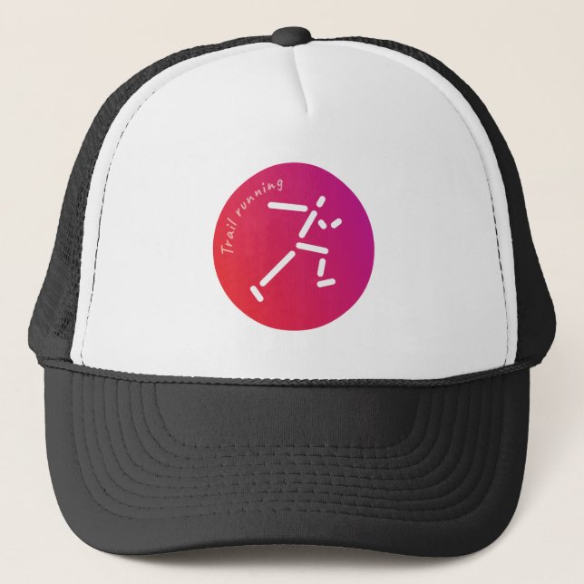 Trail Running design Trucker Hat (Front)