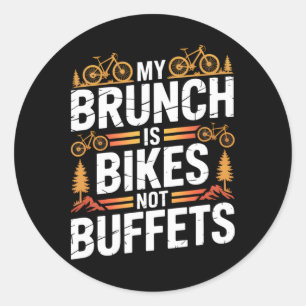 Trail Time Family Man Mountain Biking Dad Classic Round Sticker