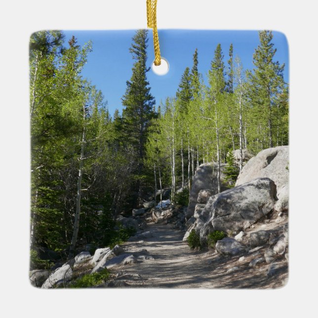Trail to Alberta Falls Ceramic Ornament (Front)