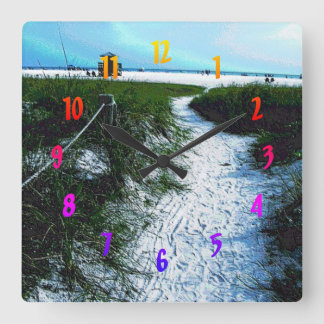 Trail to Stunning Siesta Keys Beach Square Wall Clock