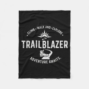 Trailblazer Adventure Awaits Hiking Climb Explore  Fleece Blanket