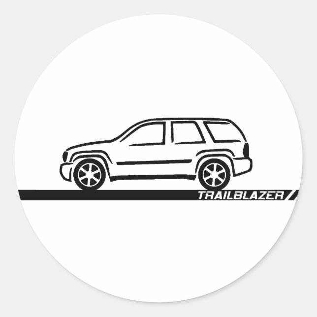 Trailblazer Black Truck Classic Round Sticker (Front)