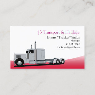 Trailer Camion Haulage Carte de visite rouge