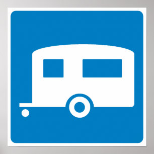 Trailer Camping Highway Sign