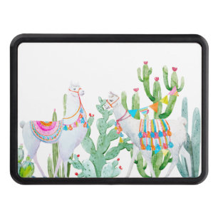 Trailer Hitch Boho Llama Bohemian Cacti Desert Flo Trailer Hitch Cover