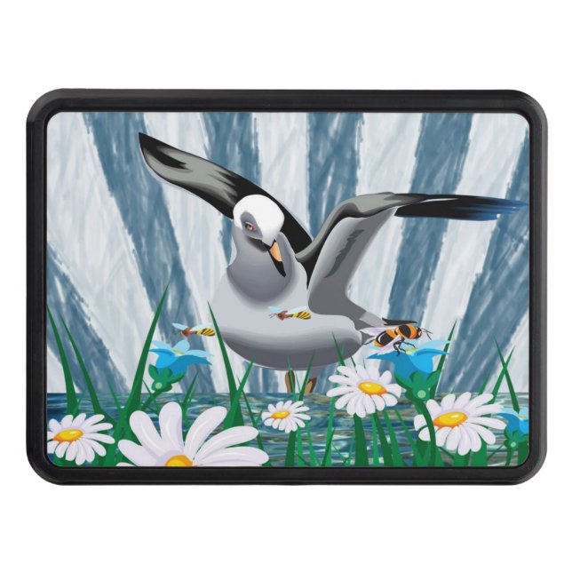 Trailer Hitch Cover 2" Floral Bird (Front)