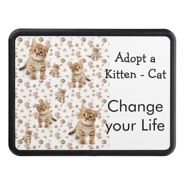 Trailer Hitch Cover 2" Kitten Cat Adopt (Front)