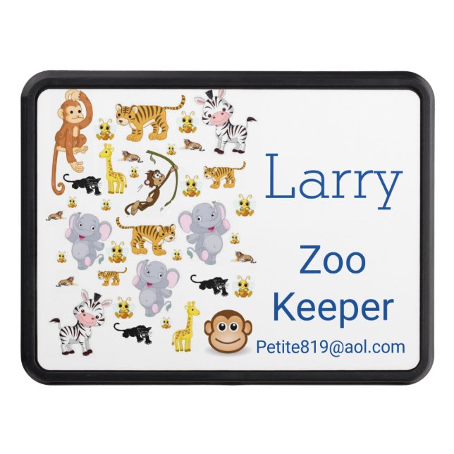 Trailer Hitch Cover 2" Zoo Monkey Elephant Tiger (Front)