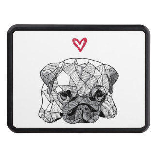 Trailer Hitch Cover Geometric pug baby puppy dog