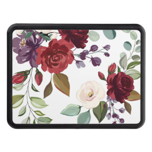 Trailer Hitch White Roses Gold Geometric Flo Trailer Hitch Cover